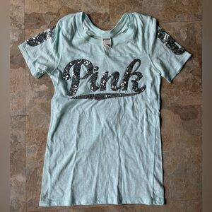 Vs pink bling mint tee